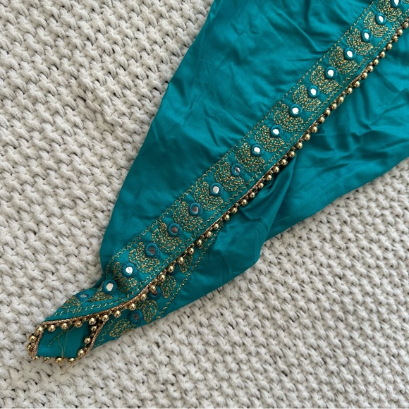 Dhoti Pants Princess Jasmine Women’s Indian Pants with Gold Bead embroidery - Picture 3 of 10